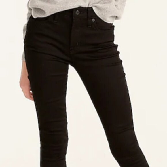 J. Crew 9" Mid-Rise Stretchy Toothpick "New Black" Jean Size 28 - Picture 2 of 6